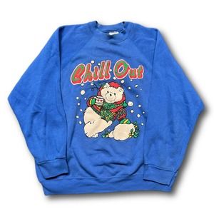 Winter Bear 1991 Christmas Holiday Vintage Blue C… - image 1